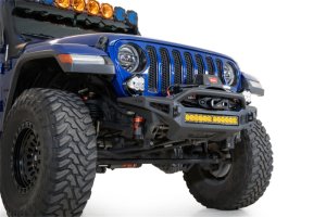 Jeep JT Front Bumper - Addictive Desert Designs - Rock Fighter - Hammer Black with Satin Black panels - `18-`27 Jeep JT Front Bumper - Addictive Desert Designs - Rock Fighter - Hammer Black with Satin Black panels - `18-`27